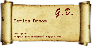 Gerics Domos névjegykártya